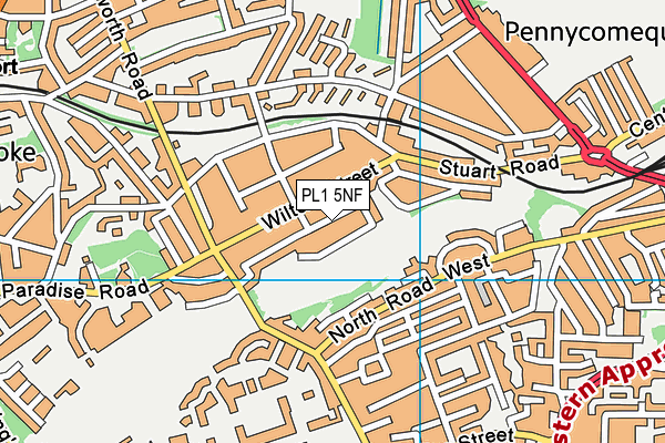 PL1 5NF map - OS VectorMap District (Ordnance Survey)