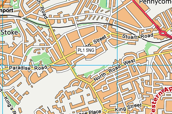 PL1 5NG map - OS VectorMap District (Ordnance Survey)