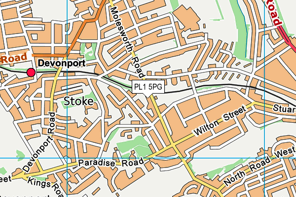 PL1 5PG map - OS VectorMap District (Ordnance Survey)