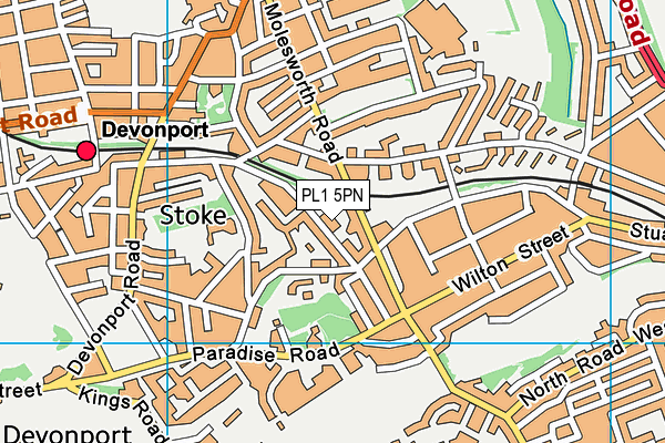 PL1 5PN map - OS VectorMap District (Ordnance Survey)