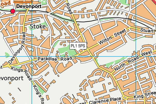 PL1 5PS map - OS VectorMap District (Ordnance Survey)