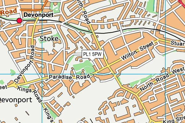 PL1 5PW map - OS VectorMap District (Ordnance Survey)
