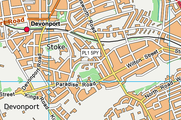 PL1 5PY map - OS VectorMap District (Ordnance Survey)