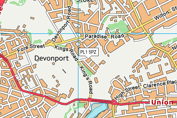 PL1 5PZ map - OS VectorMap District (Ordnance Survey)