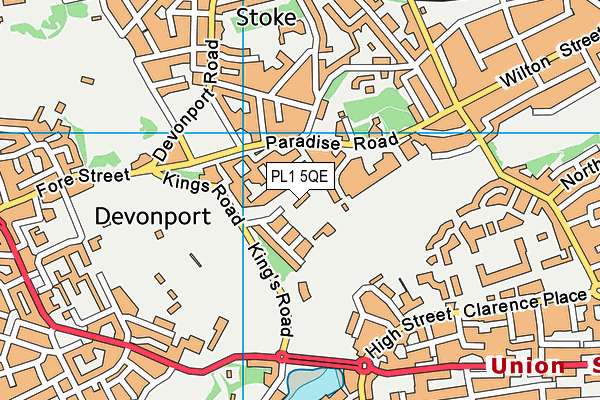 Devonport Services Rugby Football Club map (PL1 5QE) - OS VectorMap District (Ordnance Survey)