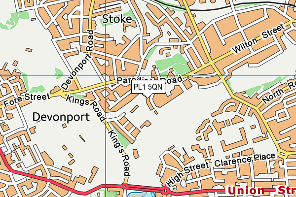 PL1 5QN map - OS VectorMap District (Ordnance Survey)
