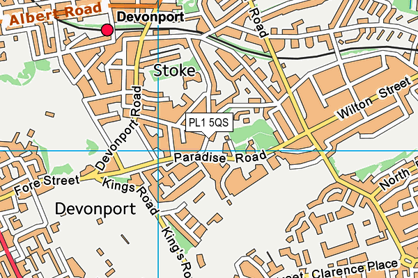 PL1 5QS map - OS VectorMap District (Ordnance Survey)