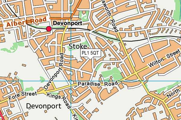 PL1 5QT map - OS VectorMap District (Ordnance Survey)