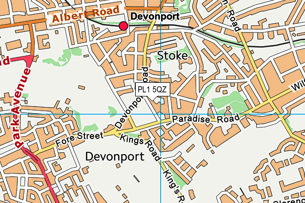 PL1 5QZ map - OS VectorMap District (Ordnance Survey)
