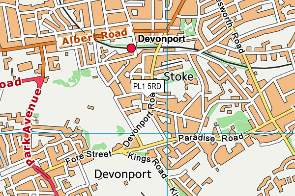 PL1 5RD map - OS VectorMap District (Ordnance Survey)