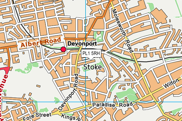 PL1 5RH map - OS VectorMap District (Ordnance Survey)