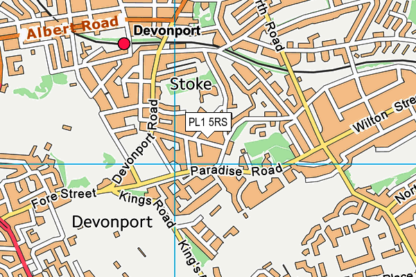 PL1 5RS map - OS VectorMap District (Ordnance Survey)