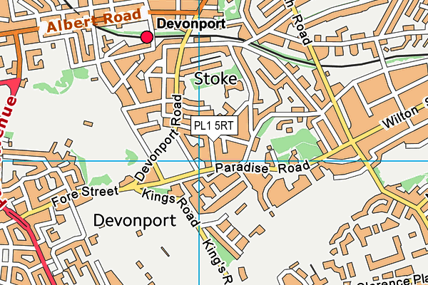 PL1 5RT map - OS VectorMap District (Ordnance Survey)