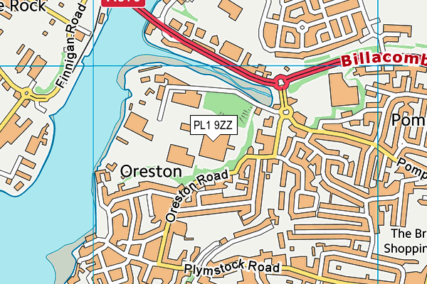 PL1 9ZZ map - OS VectorMap District (Ordnance Survey)