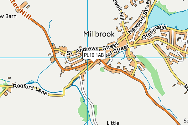 PL10 1AB map - OS VectorMap District (Ordnance Survey)