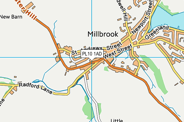 PL10 1AD map - OS VectorMap District (Ordnance Survey)