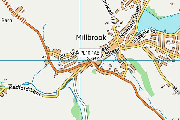 PL10 1AE map - OS VectorMap District (Ordnance Survey)