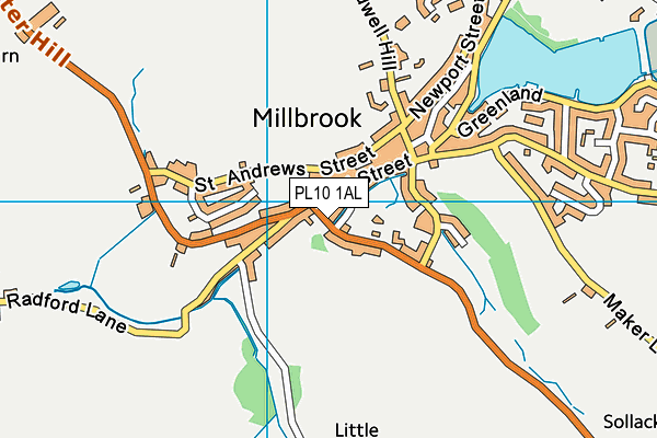 PL10 1AL map - OS VectorMap District (Ordnance Survey)