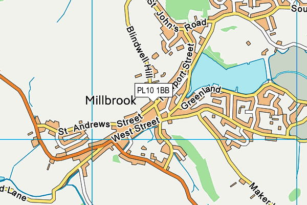 PL10 1BB map - OS VectorMap District (Ordnance Survey)