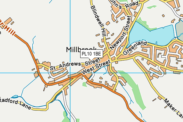 PL10 1BE map - OS VectorMap District (Ordnance Survey)