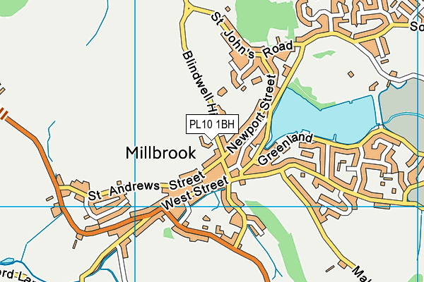 PL10 1BH map - OS VectorMap District (Ordnance Survey)