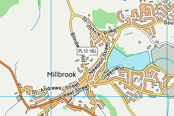 PL10 1BJ map - OS VectorMap District (Ordnance Survey)