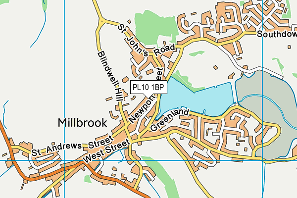 PL10 1BP map - OS VectorMap District (Ordnance Survey)