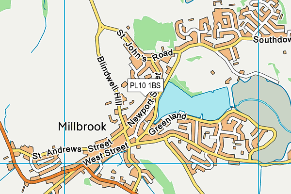 PL10 1BS map - OS VectorMap District (Ordnance Survey)