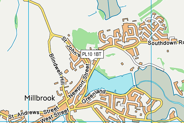 PL10 1BT map - OS VectorMap District (Ordnance Survey)
