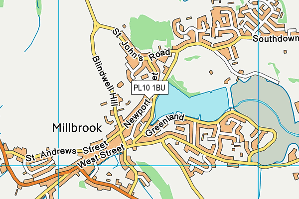 PL10 1BU map - OS VectorMap District (Ordnance Survey)