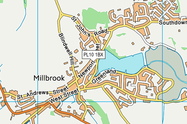 PL10 1BX map - OS VectorMap District (Ordnance Survey)