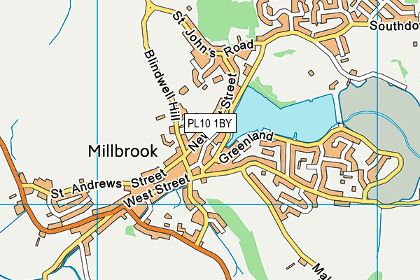 PL10 1BY map - OS VectorMap District (Ordnance Survey)