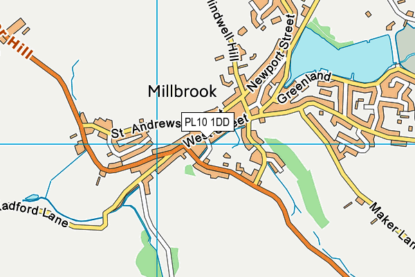 PL10 1DD map - OS VectorMap District (Ordnance Survey)