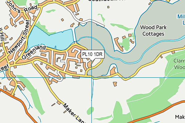 PL10 1DR map - OS VectorMap District (Ordnance Survey)