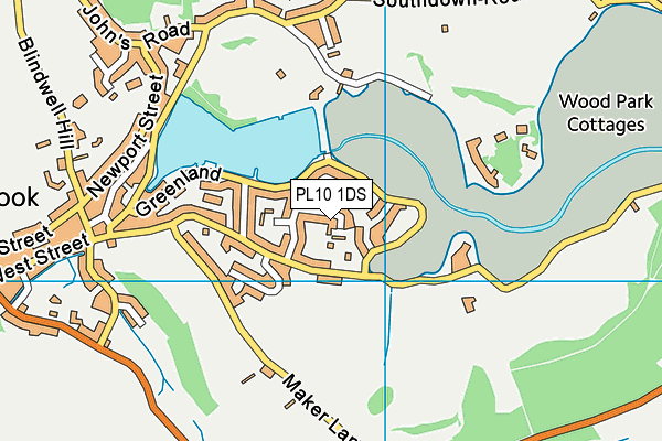 PL10 1DS map - OS VectorMap District (Ordnance Survey)