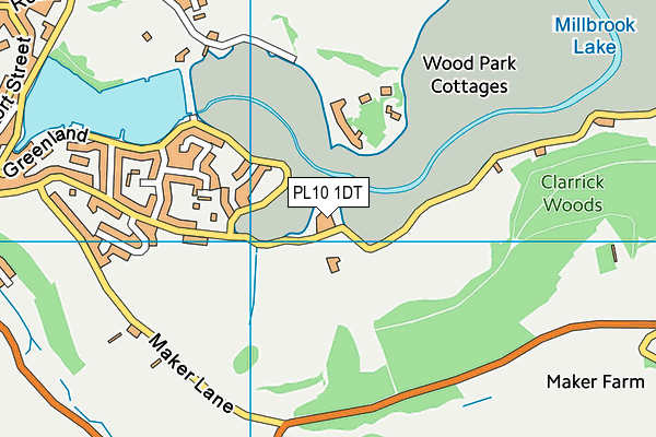 PL10 1DT map - OS VectorMap District (Ordnance Survey)