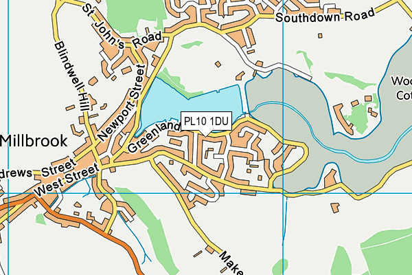 PL10 1DU map - OS VectorMap District (Ordnance Survey)