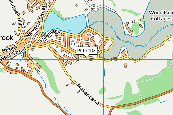 PL10 1DZ map - OS VectorMap District (Ordnance Survey)