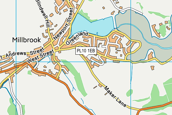 PL10 1EB map - OS VectorMap District (Ordnance Survey)