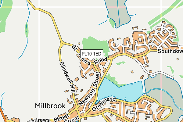 PL10 1ED map - OS VectorMap District (Ordnance Survey)