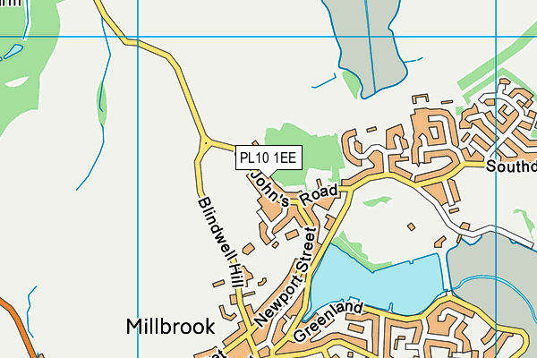 PL10 1EE map - OS VectorMap District (Ordnance Survey)