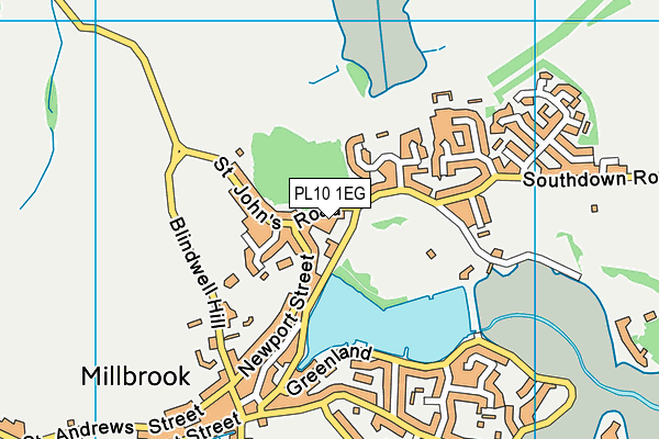 PL10 1EG map - OS VectorMap District (Ordnance Survey)