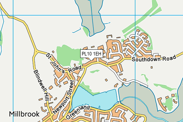 PL10 1EH map - OS VectorMap District (Ordnance Survey)