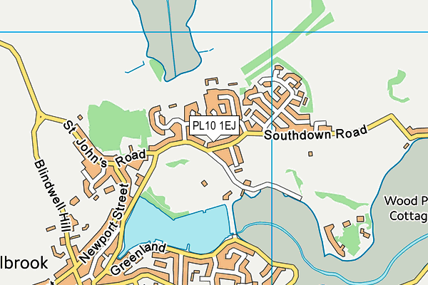 PL10 1EJ map - OS VectorMap District (Ordnance Survey)