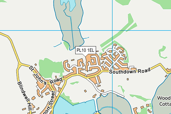 PL10 1EL map - OS VectorMap District (Ordnance Survey)