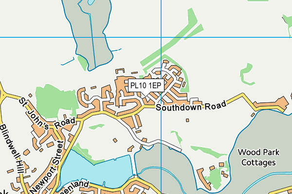PL10 1EP map - OS VectorMap District (Ordnance Survey)