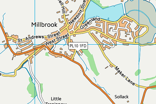 PL10 1FD map - OS VectorMap District (Ordnance Survey)