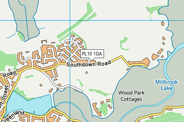 PL10 1GA map - OS VectorMap District (Ordnance Survey)