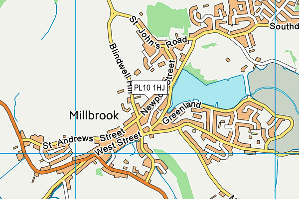 PL10 1HJ map - OS VectorMap District (Ordnance Survey)