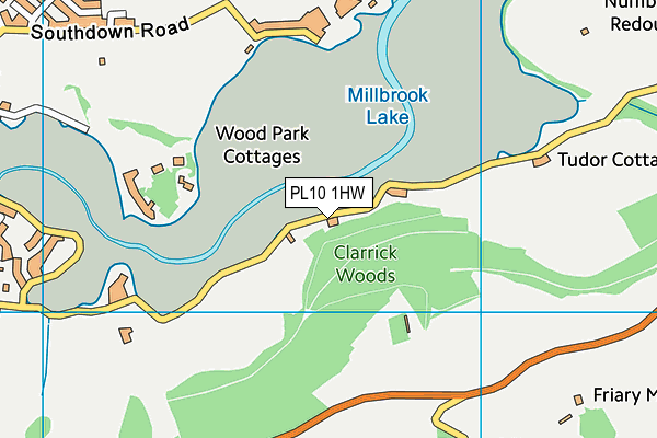 PL10 1HW map - OS VectorMap District (Ordnance Survey)